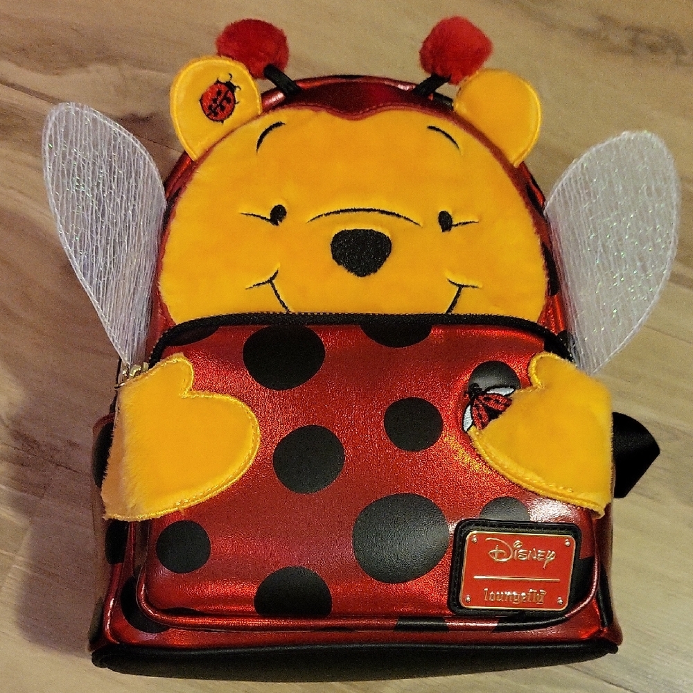 Loungefly Disney Ladybug Pooh Backpack - Red and Black